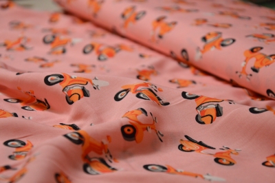 Viskose -Blusenstoff - Roller/Mofa rosa orange